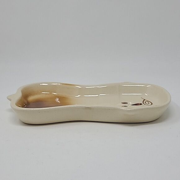 Vintage Nevco Taiwan Chef Spoon Rest Mid Century Modern Late 70's Tan Brown - Picture 5 of 6